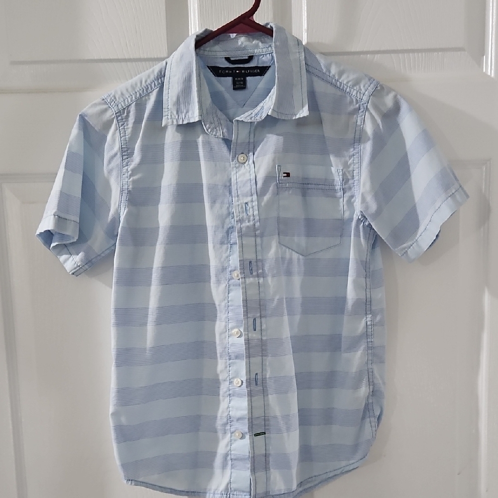 Tommy Hilfiger Blue Casual Button Down Shirt M 12/14